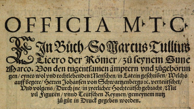Officia M. T. C. Augsburg: Heinrich Steiner, 1531, Titelblatt. Exemplar: BSB München 2 A.lat.b. 271